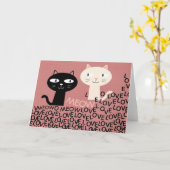 CARTE DE LA SAINT-VALENTIN POUR CHAT, AMOUR AU PRE (Fleur jaune)