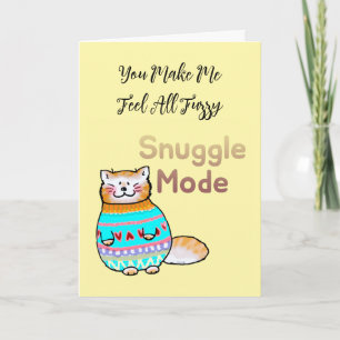 Carte de la Saint-Valentin pour chat en mode câlin
