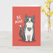 Carte de la Saint-Valentin pour chat 'Sois mienne' (Fleur jaune)