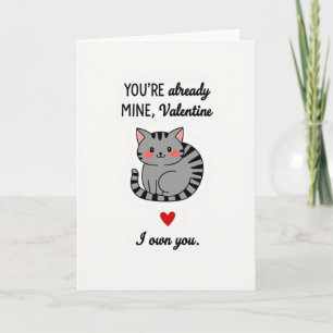 Carte de la Saint-Valentin pour chat 'Tu es à moi'