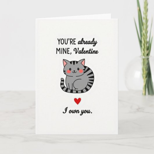 Carte de la Saint-Valentin pour chat 'Tu es à moi' (Devant)