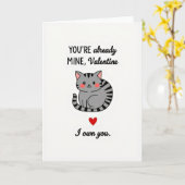 Carte de la Saint-Valentin pour chat 'Tu es à moi' (Fleur jaune)