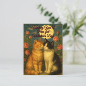 Carte de la Saint-Valentin pour chats rétro (Debout devant)