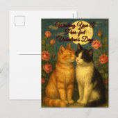 Carte de la Saint-Valentin pour chats rétro (Devant / Derrière)