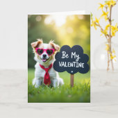 Carte de la Saint-Valentin pour chien (Fleur jaune)
