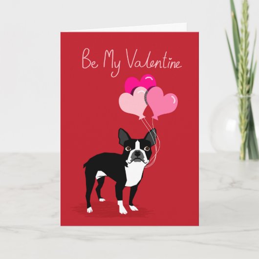 Carte de la Saint-Valentin pour chien Boston Terri (Devant)