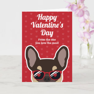 Carte de la Saint-Valentin pour chien Bouledogue F