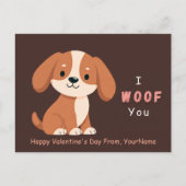 Carte de la Saint-Valentin pour chiot mignon – Je  (Devant)