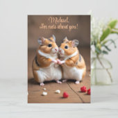 Carte de la Saint-Valentin pour couple de hamsters (Debout devant)