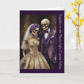 Carte de la Saint-Valentin pour couple squelette g (Fleur jaune)
