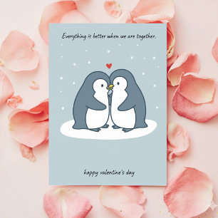 Carte de la Saint-Valentin pour couples de manchot