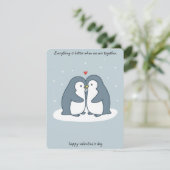 Carte de la Saint-Valentin pour couples de manchot (Debout devant)