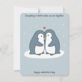 Carte de la Saint-Valentin pour couples de manchot (Devant)