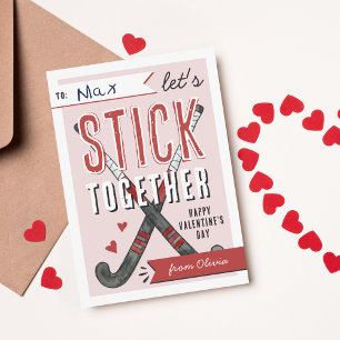 Carte de la Saint-Valentin pour enfants de hockey 