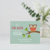 Carte de la Saint-Valentin pour enfants - Owl'ways (Debout devant)