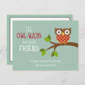 Carte de la Saint-Valentin pour enfants - Owl'ways (Devant / Derrière)