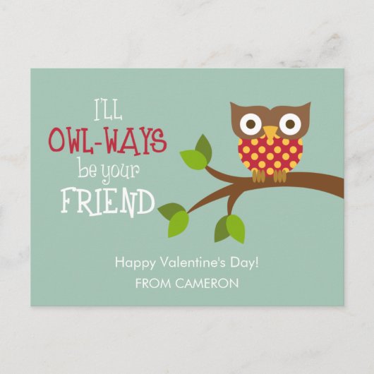 Carte de la Saint-Valentin pour enfants - Owl'ways (Devant)