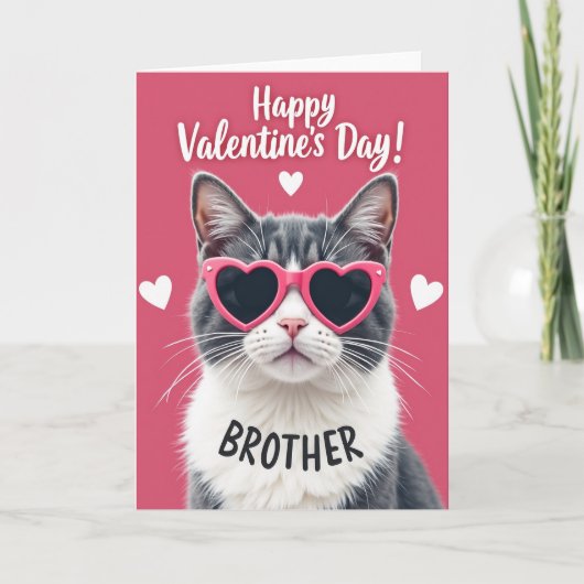 Carte de la Saint-Valentin pour frère avec chat (Devant)