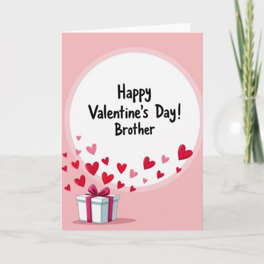 Carte de la Saint-Valentin pour frère Cœurs (Devant)