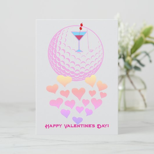 Carte de la Saint-Valentin pour golfeuse – Concept (Debout devant)