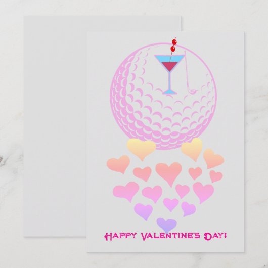 Carte de la Saint-Valentin pour golfeuse – Design  (Devant / Derrière)