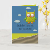 Carte de la Saint-Valentin pour Hibou (Fleur jaune)