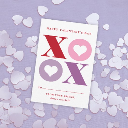 carte de la Saint-Valentin pour la classe avec cœu