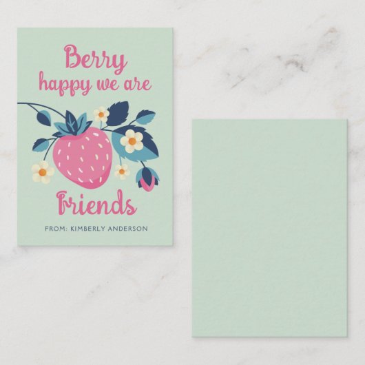 Carte de la Saint-Valentin pour la classe Berry Ha (Devant / Derrière)