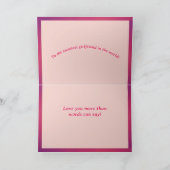 Carte de la Saint-Valentin pour la petite amie la (Intérieur)