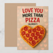 Carte de la Saint-Valentin pour l'amour de la pizz (Devant / Derrière)