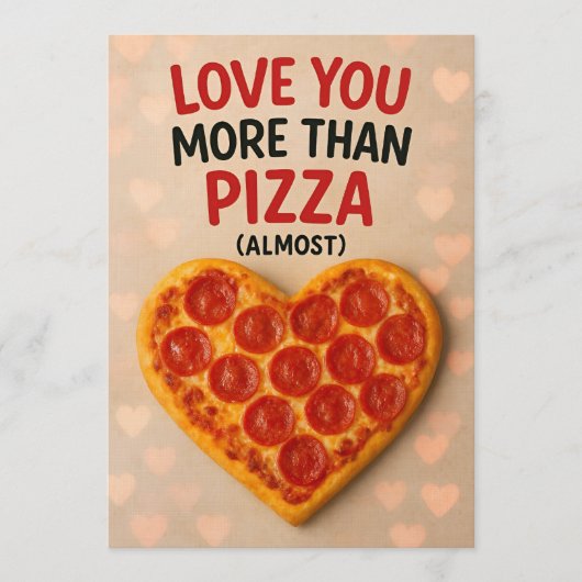 Carte de la Saint-Valentin pour l'amour de la pizz (Devant)