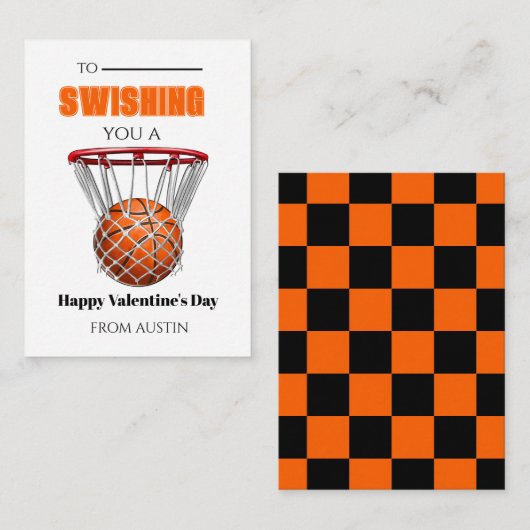 Carte de la Saint-Valentin pour l'école de basket- (Devant / Derrière)