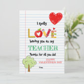 Carte de la Saint-Valentin pour l'enseignant (Debout devant)