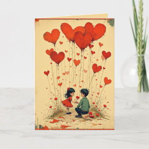 Carte de la Saint-Valentin pour les enfants avec d