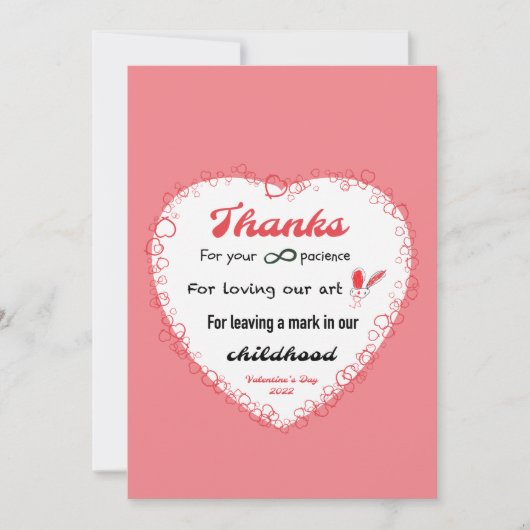 Carte de la Saint-Valentin pour les enseignants (Devant)