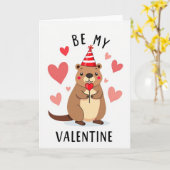 Carte de la Saint-Valentin pour loutre (Fleur jaune)