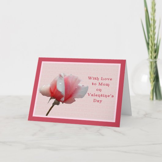 Carte de la Saint-Valentin pour maman Rose rose (Devant)