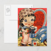 Carte de la Saint-Valentin pour mécanicien automob (Devant / Derrière)
