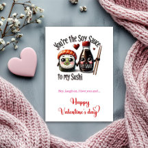 Carte de la Saint-Valentin pour nourriture mignonn