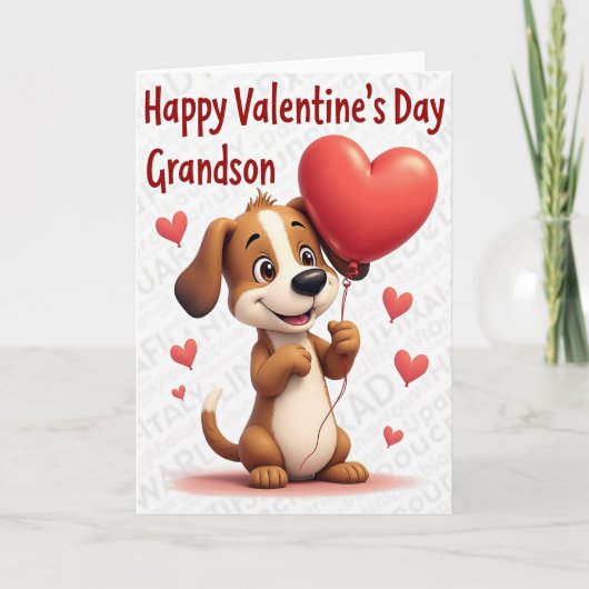 Carte de la Saint-Valentin pour petit-fils avec ch (Devant)