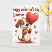 Carte de la Saint-Valentin pour petit-fils avec ch (Fleur jaune)
