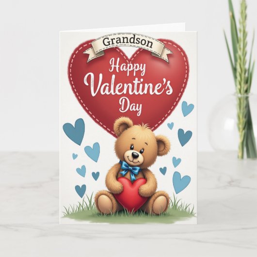 Carte de la Saint-Valentin pour petit-fils avec ou (Devant)