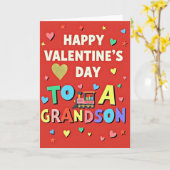 Carte de la Saint-Valentin pour petit-fils joyeux (Fleur jaune)