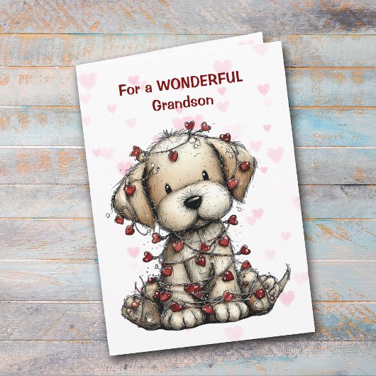 Carte de la Saint-Valentin pour petit-fils mignon