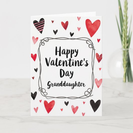 Carte de la Saint-Valentin pour petite-fille à l'a (Devant)