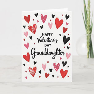 Carte de la Saint-Valentin pour petite-fille cœurs