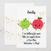 Carte de la Saint-Valentin pour pomme (Devant / Derrière)