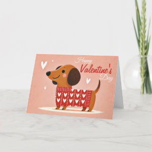 Carte de la Saint-Valentin pour teckel