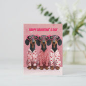 Carte de la Saint-Valentin pour teckel rose (Debout devant)
