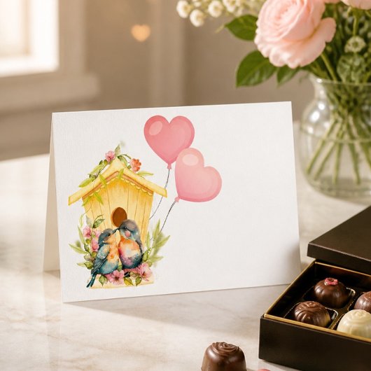 Carte de la Saint-Valentin pour tourtereaux